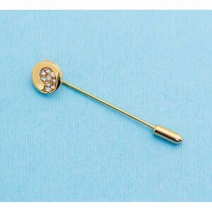 Vintage Elegant Spiral Rhinestones Stick Pin - N15